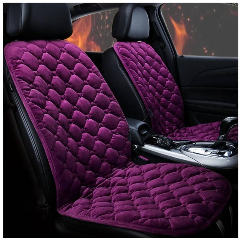 Wizvox 12V Beheizbare Sitzauflage Auto 12v, Einstellbare Temperatur, GleichmäßIge Wabenheizung, rutschfest SitzbezüGe Auto, Passend füR Die Meisten Autos,Purple-Doubleseater von Wizvox