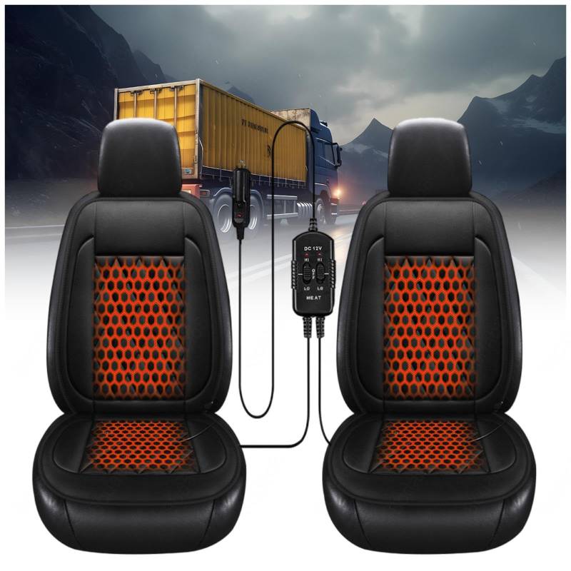 Wizvox 12V Sitzheizung, rutschfest, Schnelles Aufheizen Mit DREI Geschwindigkeiten Car Seat Cover, Passend füR Die Meisten Autos,A von Wizvox