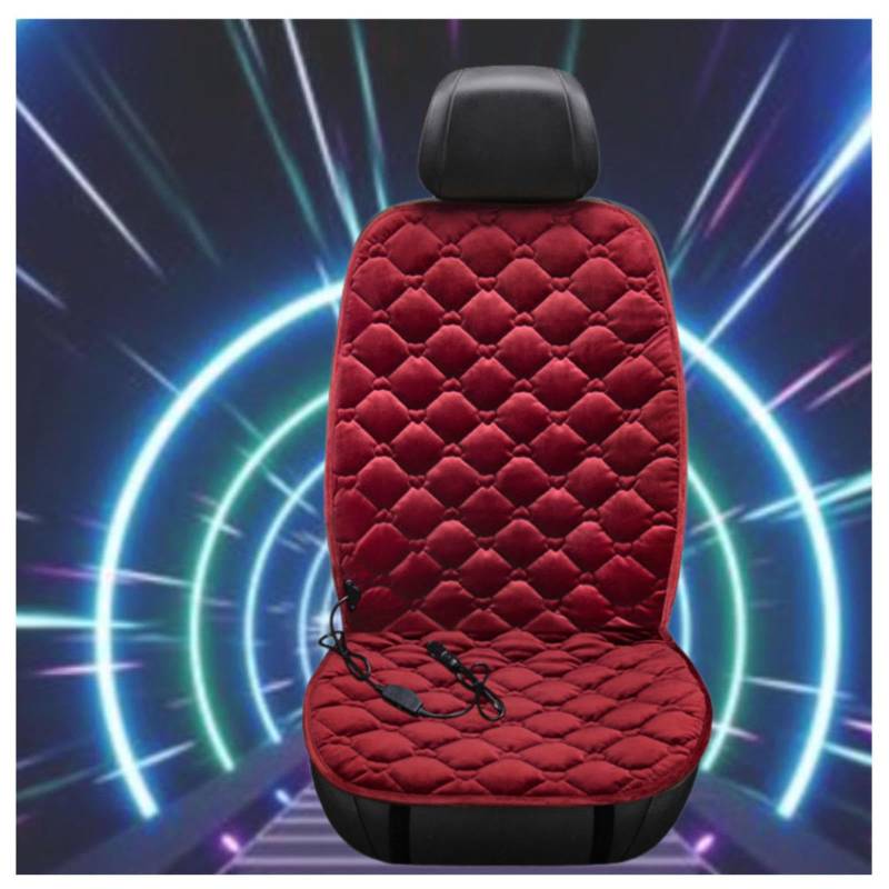 Wizvox 12V Sitzheizung Auflage, Dreistufige Heizung, rutschfest Und VerschleißFest, Warm Car Seat Cover, füR Den Einsatz Im Auto Geeignet,red-Singleseater von Wizvox