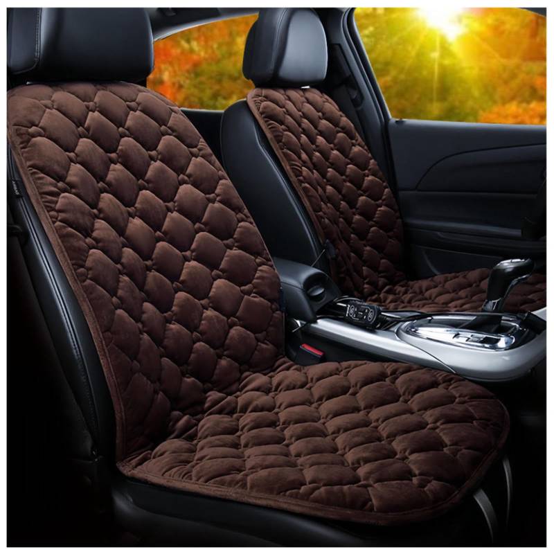 Wizvox 12V Sitzheizung Auflage, Einstellbare Temperatur, GleichmäßIge Wabenheizung, rutschfest Sitzheizung Matte Auto NachrüSten, Compatible with 95% of Cars,Brown-Doubleseater von Wizvox