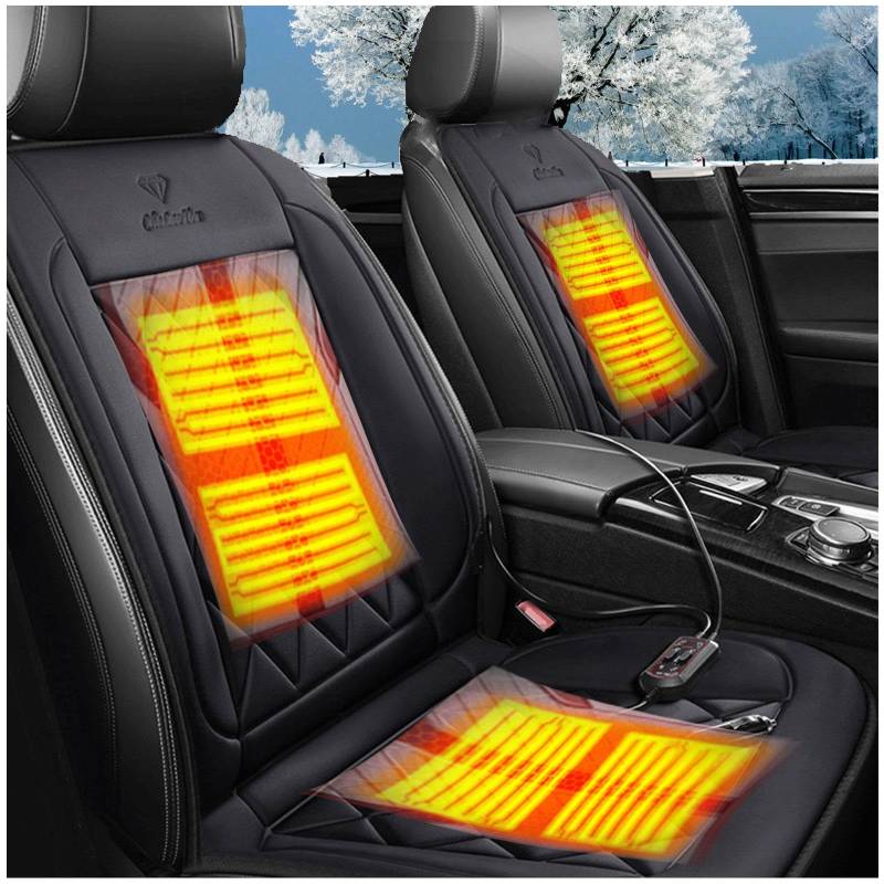 Wizvox 12V Sitzheizung Auto, Dreistufige Heizung, rutschfest Und VerschleißFest, Warm Car Seat Cover, füR Fahrzeuge,BüRo,Black von Wizvox