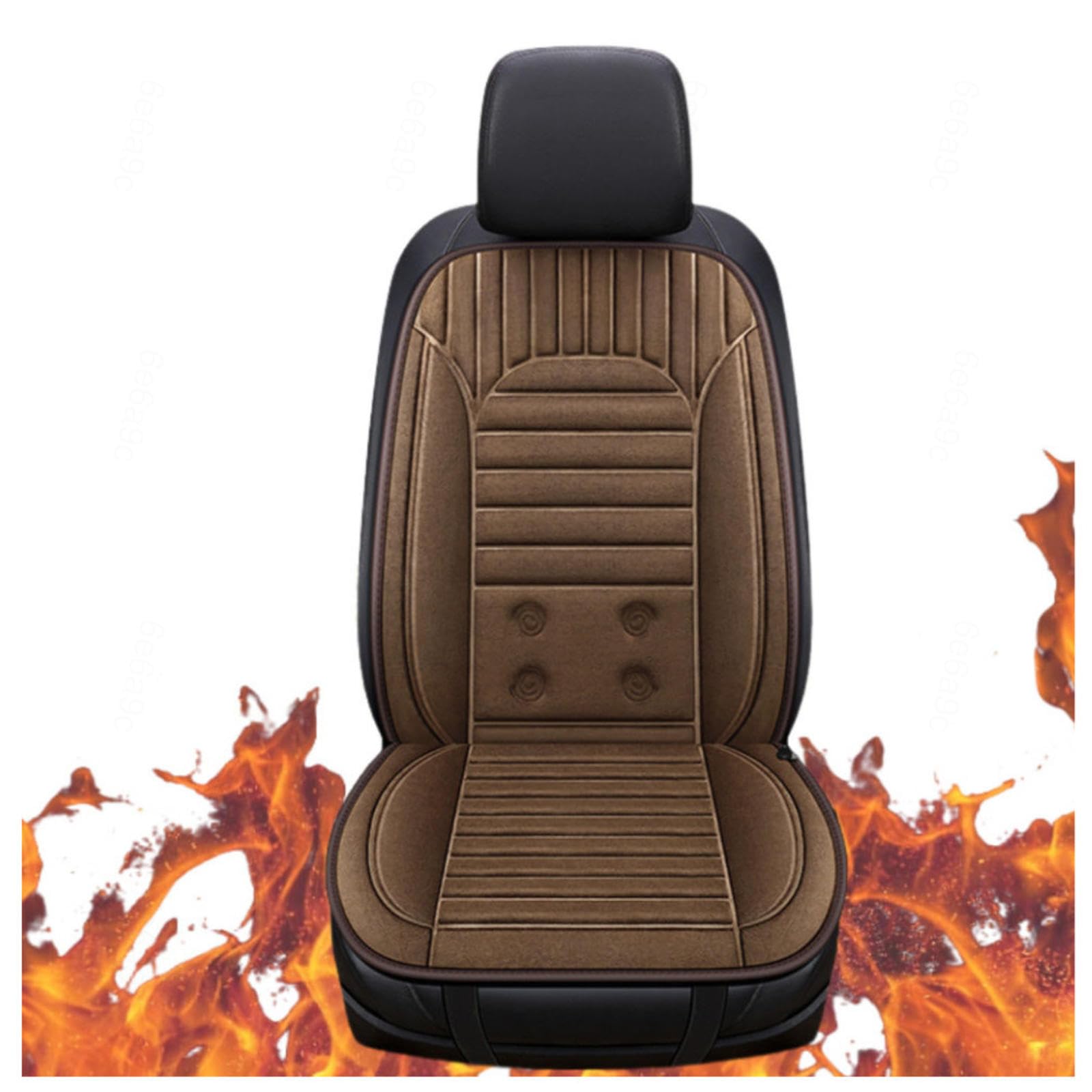 Wizvox 12V Sitzheizung Auto, Dreistufige Heizung, rutschfest Und VerschleißFest, Warm SitzbezüGe Auto Vorne, Compatible with 95% of Cars,Coffee-Singleseater von Wizvox