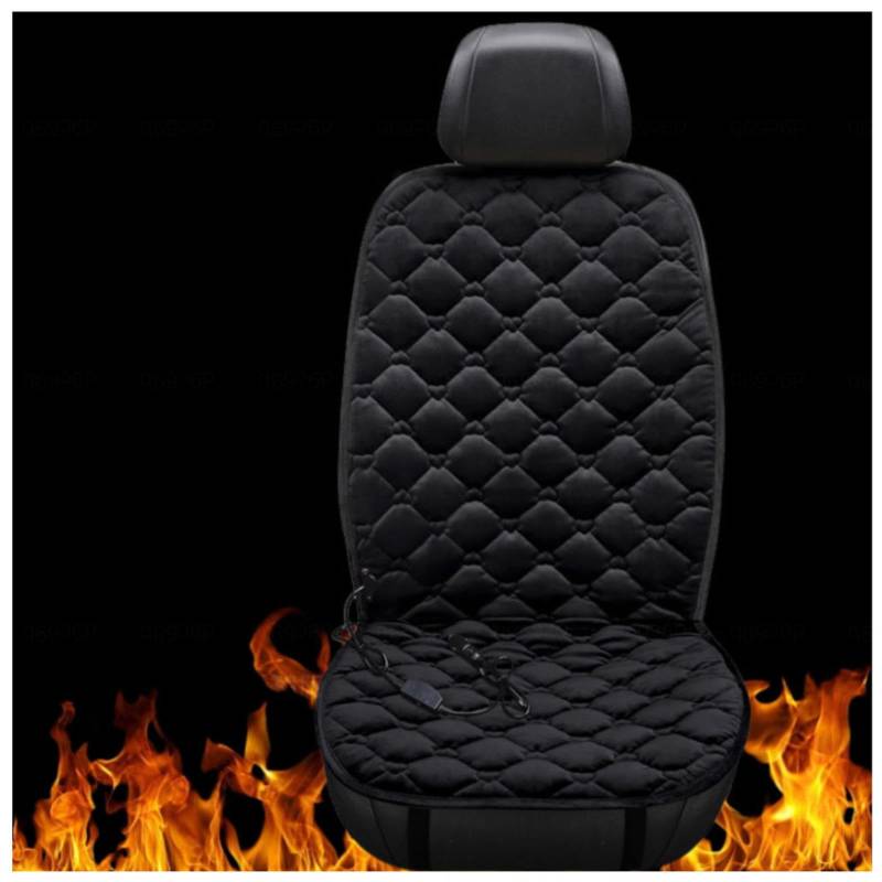 Wizvox 12V Sitzheizung Auto, rutschfest Und VerschleißFest, Einstellbare Temperatur, 30 °C–65 °C Sitzauflage Auto Vordersitze, Compatible with 95% of Cars,Black-Singleseater von Wizvox