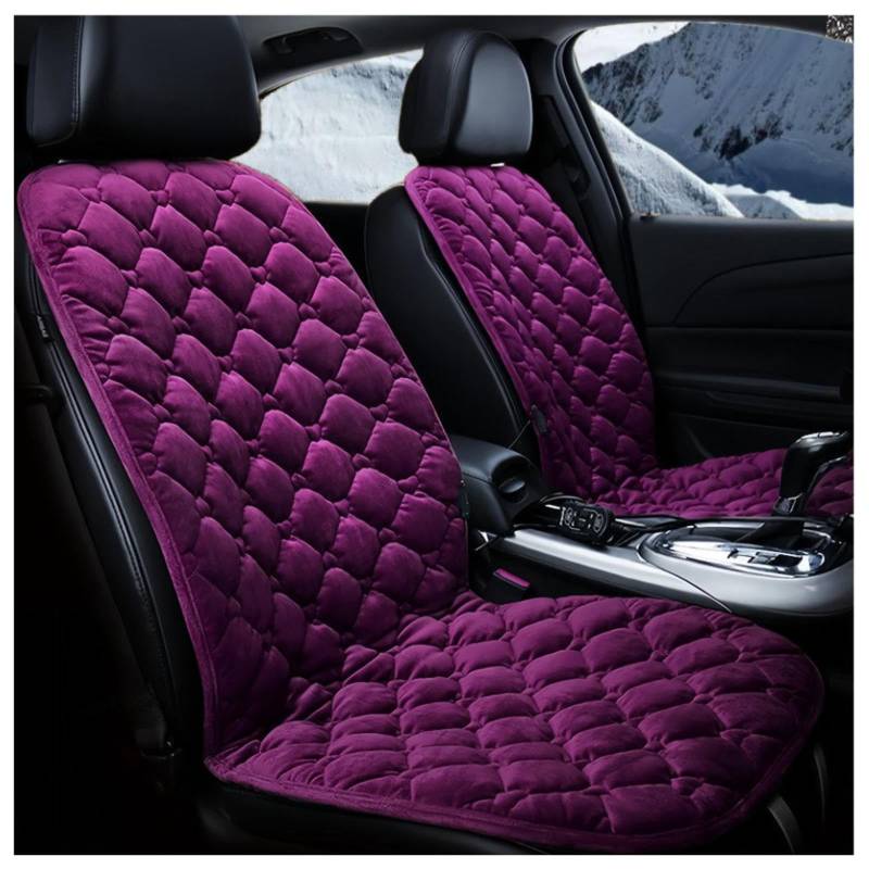 Wizvox 12V Sitzheizung Auto Auflage, Schnelle ErwäRmung, Bequem Und Atmungsaktiv, rutschfest Sitzschoner Auto, füR Home Office Fahrzeuge,BüRo,Purple-Doubleseater von Wizvox