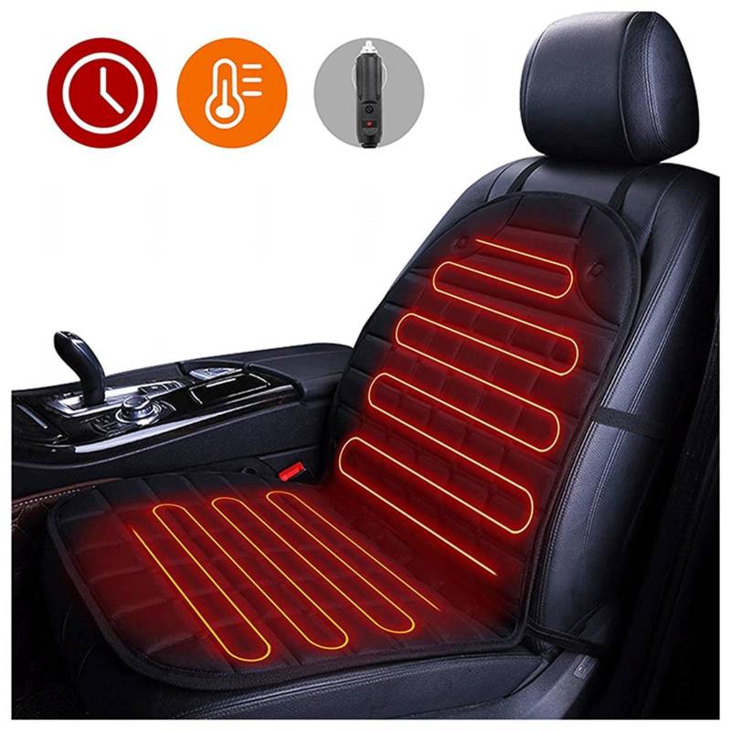 Wizvox 12V Sitzheizung Auto Auflage 12v, Schnelle ErwäRmung, Bequem Und Atmungsaktiv, rutschfest Sitzschoner Auto Vordersitze, füR Home, Office Chair and More,A von Wizvox