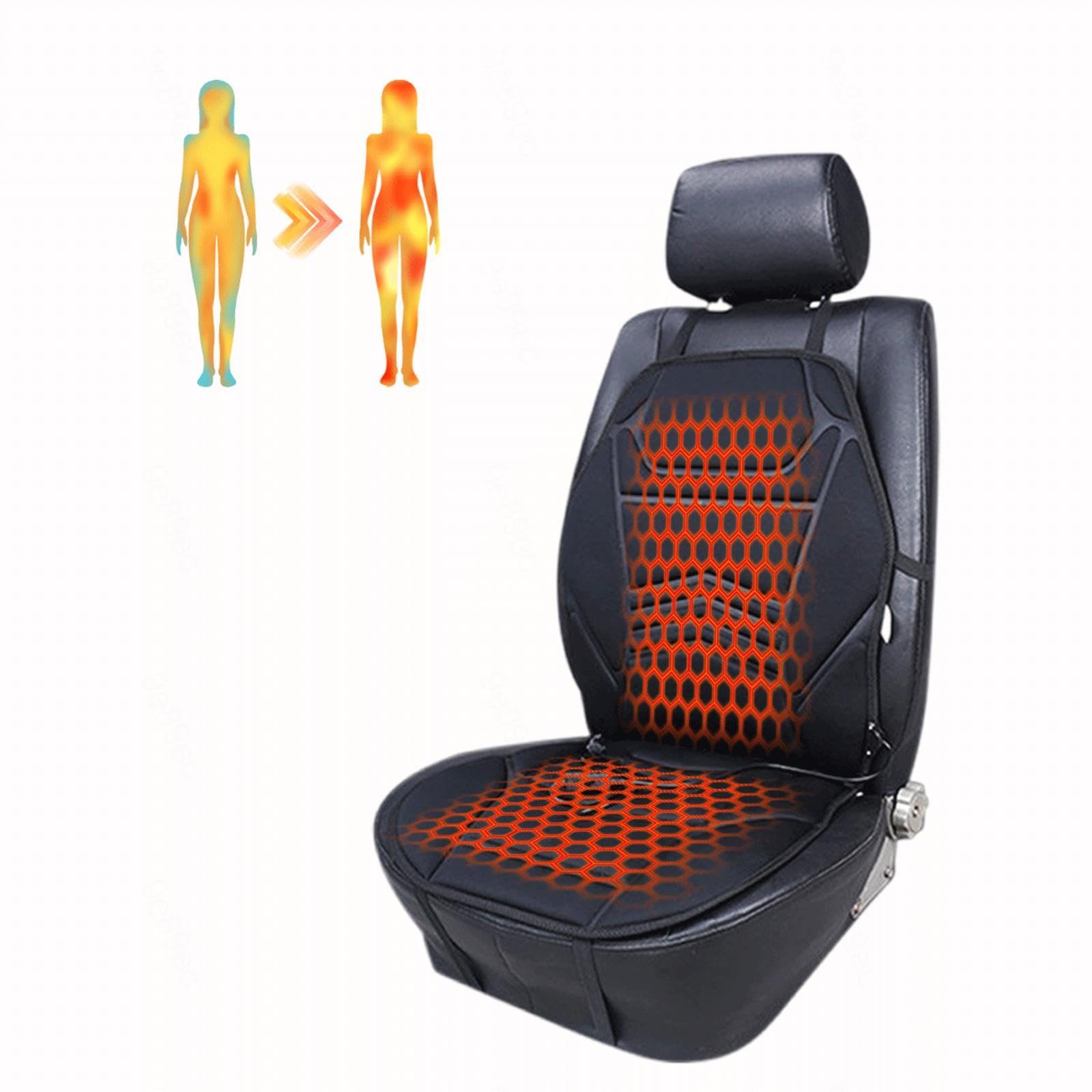 Wizvox 12v Sitzheizung für Auto, Intelligente Steuerung,Zwei Ebenen Beheizbare Sitzauflage 12v Professionell Warm Sitzauflag Mit Heizung Geschenk,Meine Herren,2PCS von Wizvox