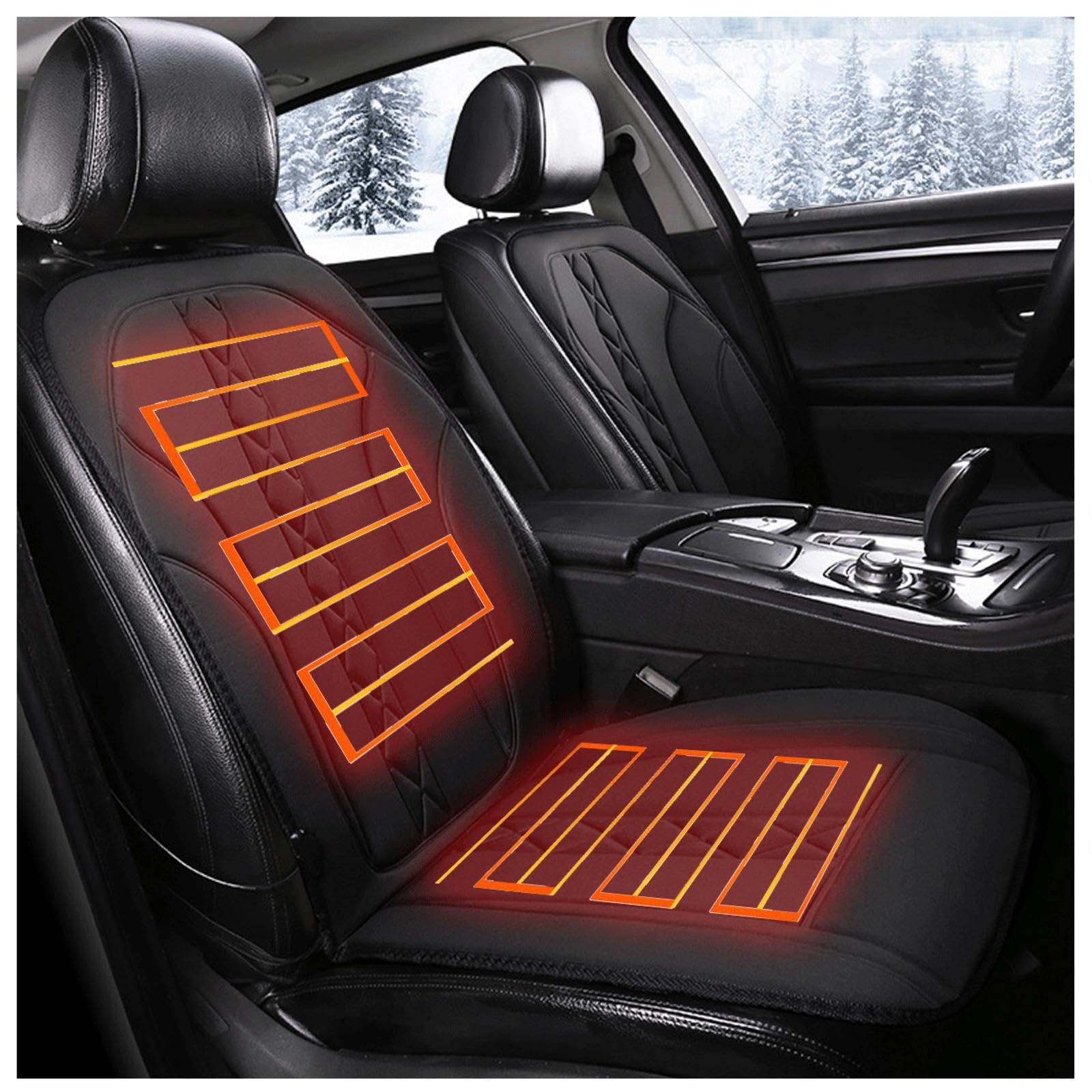 Wizvox Autositzbezüge, Schnelle ErwäRmung Heated Car Seat, Allzweck-rutschfest Sitzkissen für Auto, LKW,SUV Oder Transporter,Nr.2-1Packung von Wizvox