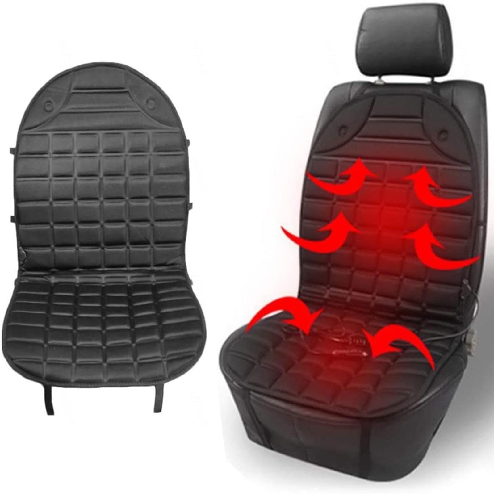 Wizvox Autositzbezüge 12v/24v Einfache Installation Passend für Den Sitz Sitzkissen für Das Auto Bequem Universell Sitzbezug Vorn Autositz -0313 von Wizvox