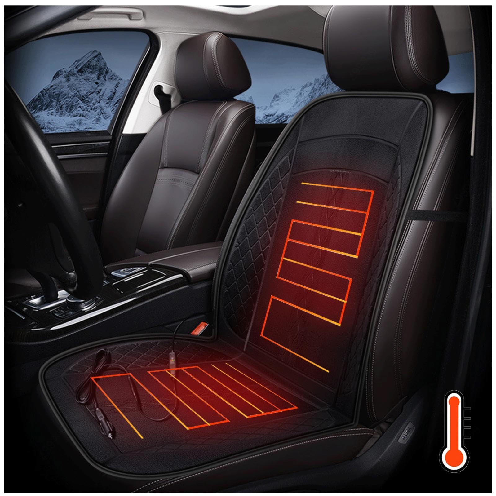 Wizvox Sitzheizung Auto, Überhitzungsschutz,Zwei Ebenen Sitzmatte Auto Heizung Komfortabler Profi Damen Geschenk -1225,1PCS von Wizvox