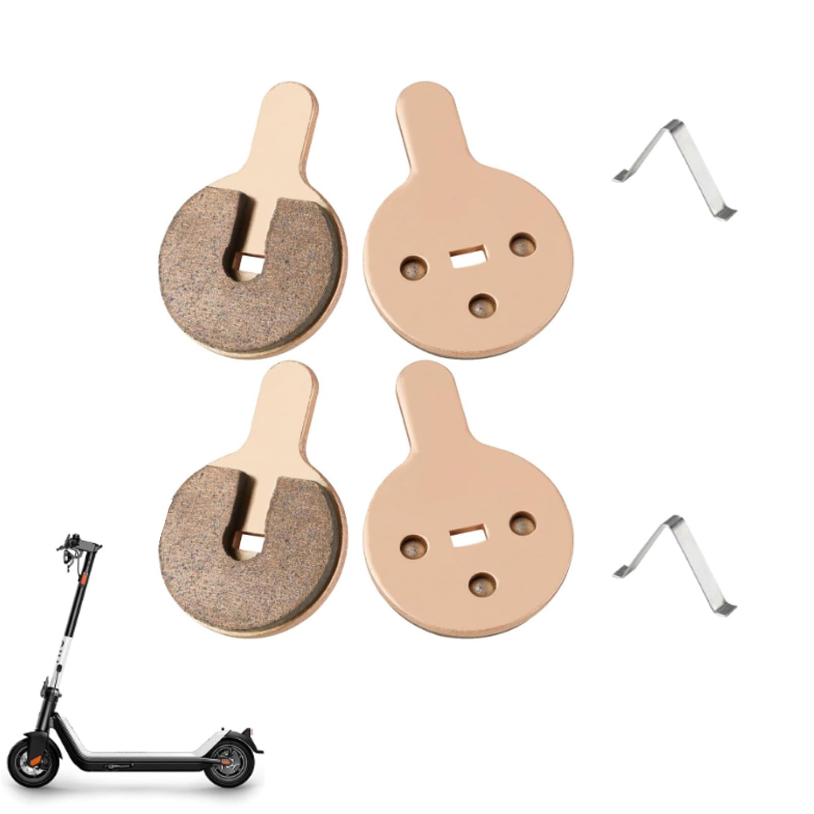 Wjelet 2 Paare E Scooter Bremsbeläge für Kugoo G2 Pro Kupferbasis Ganzmetall Bremsbeläge Scooter Zubehör 33,5 X 22,5 X 4 mm von Wjelet