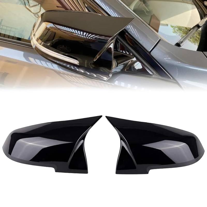 Wjelet Spiegelkappen für BMW Auto Rückspiegel Abdeckung Schwarz Rückspiegel Abdeckung Auto Seitenspiegelgehäuse mirrors für 1er F20 F21/2er F22 F23 F87/3er F30 F31 F34/4er F32 F33 F36/i3 I01/X1 E84 von Wjelet