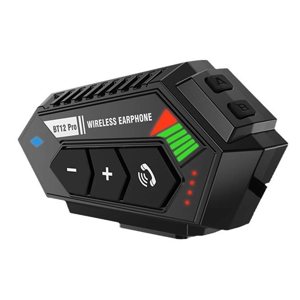 Wlauqueta BT12Pro Neue Lichter 5.3 Lösung Motorradhelm Bluetooth Headset wasserdichte Rauschunterdrückung 2000MA Batterie von Wlauqueta