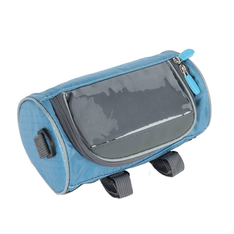 Wnesy Fahrrad-Handy-Frontrahmentasche, Fahrrad-Lenkertasche Wasserdichtes Kunstleder Transparentes PVC Leicht für Rennräder(Blau) von Wnesy