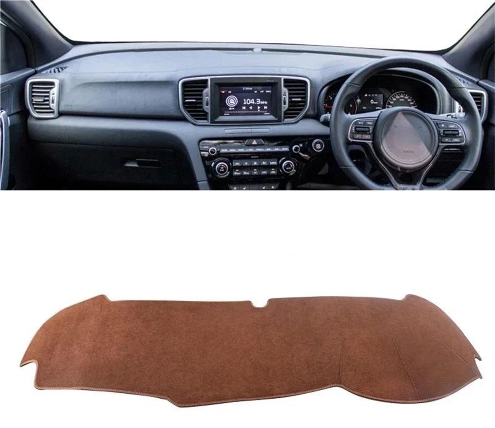 Armaturenbrettabdeckung Für Kia Für Sportage 4 QL 2016 2017 2018 2019 2020 2021 Auto-Armaturenbrett-Sonnenschutzabdeckung Instrumententafelmatte Unterlage(B RHD Brown) von Wnfmjqe