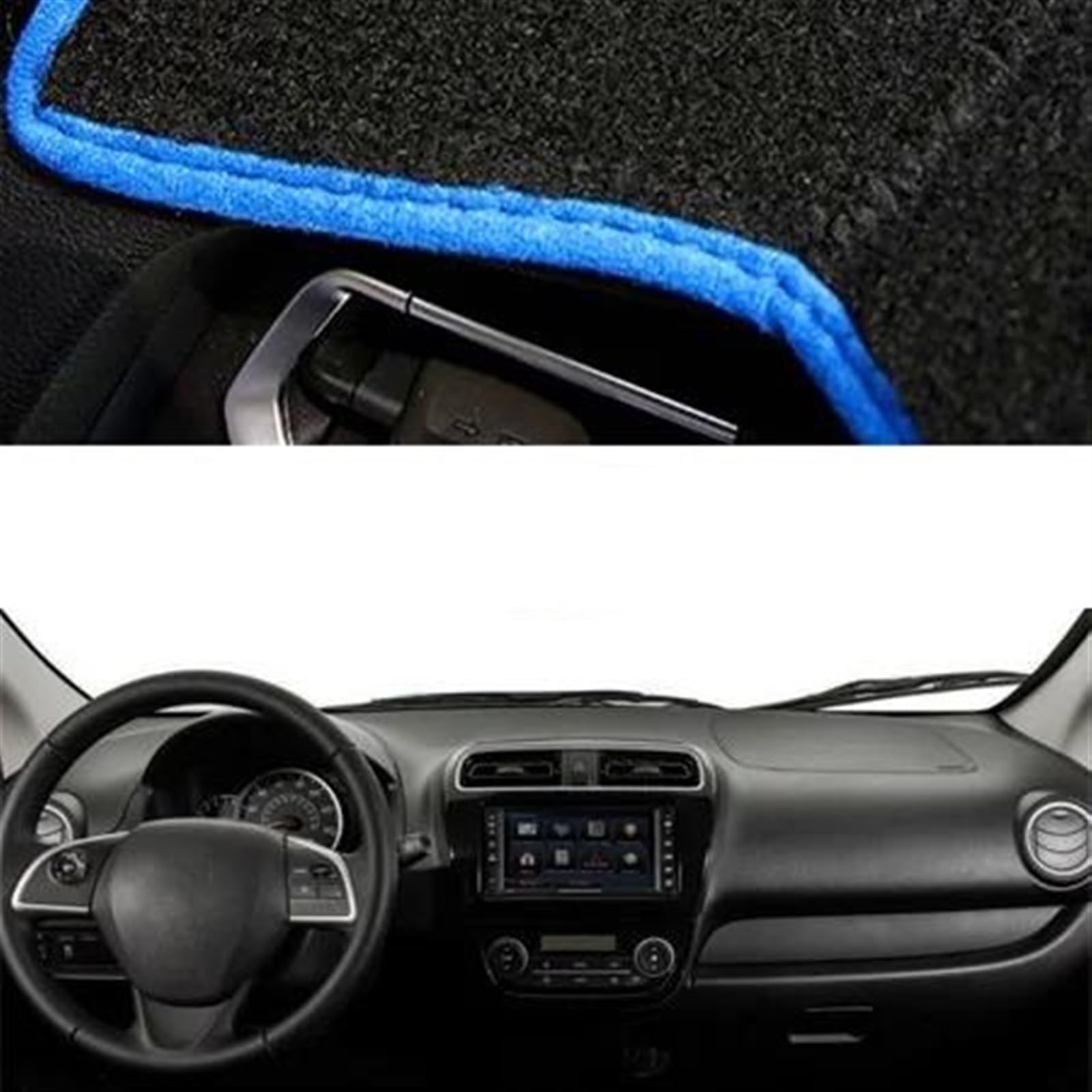 Armaturenbrettabdeckung Für Mitsubishi Für Mirage G4 2012 2013 2014 2015 2016 2017 2018 2019 Auto Sonnenschutz Auto Dashboard Abdeckung(Blue LHD) von Wnfmjqe