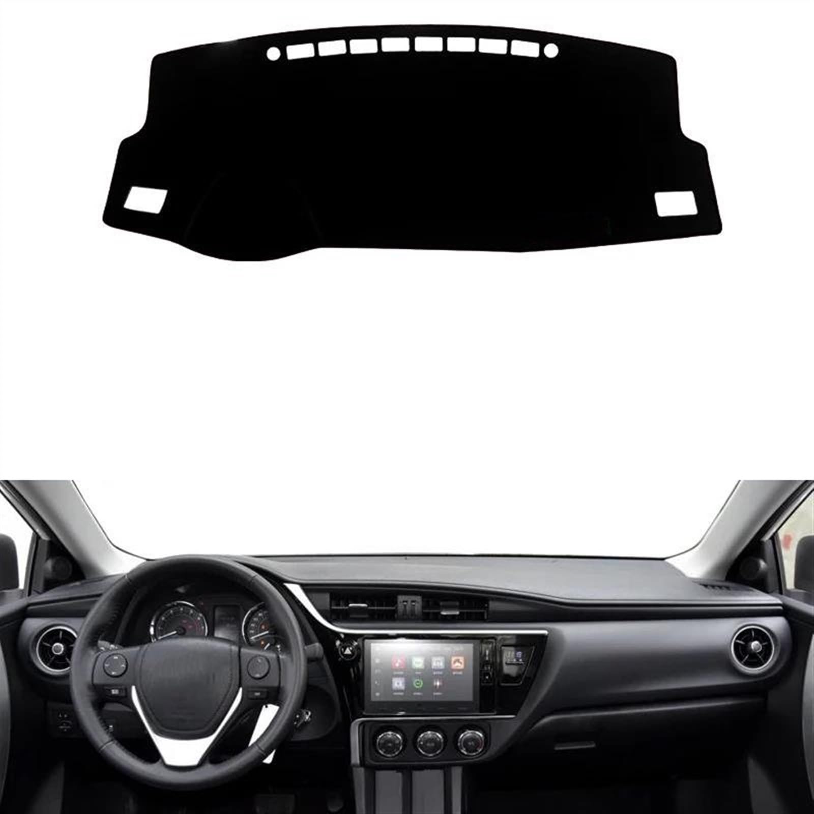 Armaturenbrettabdeckung Für Toyota Für Corolla 2014 2015 2016 20172018 Auto Dashboard Vermeiden Licht Pad Instrument Plattform Schreibtisch Abdeckung Matten(Front Black Side LHD) von Wnfmjqe