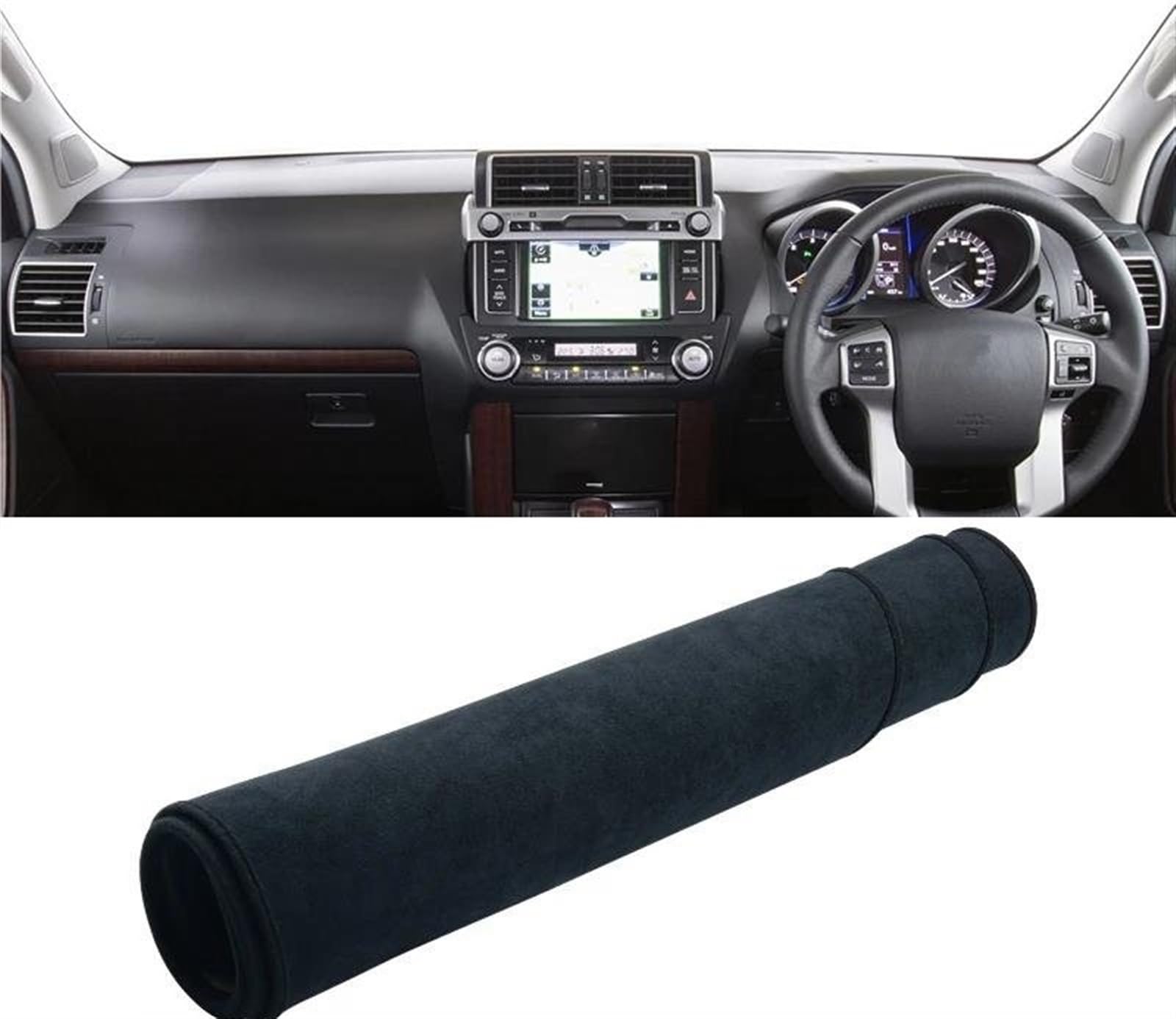 Armaturenbrettabdeckung Für Toyota Für Land Für Cruiser Für Prado 150 FJ150 2010-2017 2018 2019 2020 Auto Armaturenbrettabdeckung Armaturenbrettmatte Unterlage(B Black RHD) von Wnfmjqe