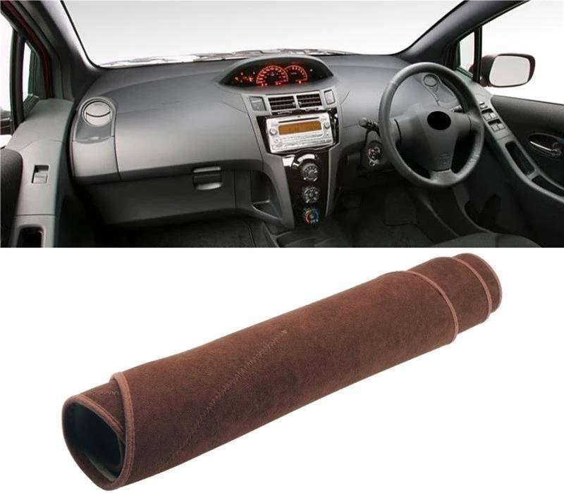 Armaturenbrettabdeckung Für Toyota Für Yaris Für Vitz 2006 2007 2008 2009 2010 2011 Auto-Armaturenbrett-Sonnenschutz-Abdeckmatte Instrumententafel Unterlage(B Brown RHD) von Wnfmjqe