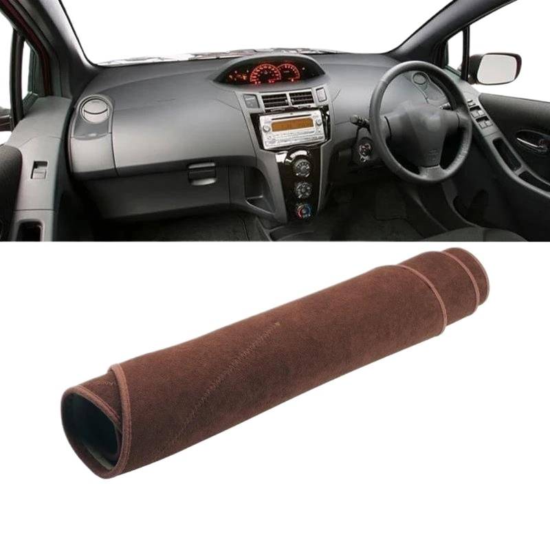 Armaturenbrettabdeckung Für Toyota Für Yaris Für Vitz 2006 2007 2008 2009 2010 2011 Auto Armaturenbrettabdeckung Sonnenschutzpolster Teppiche Matten(B Brown RHD) von Wnfmjqe