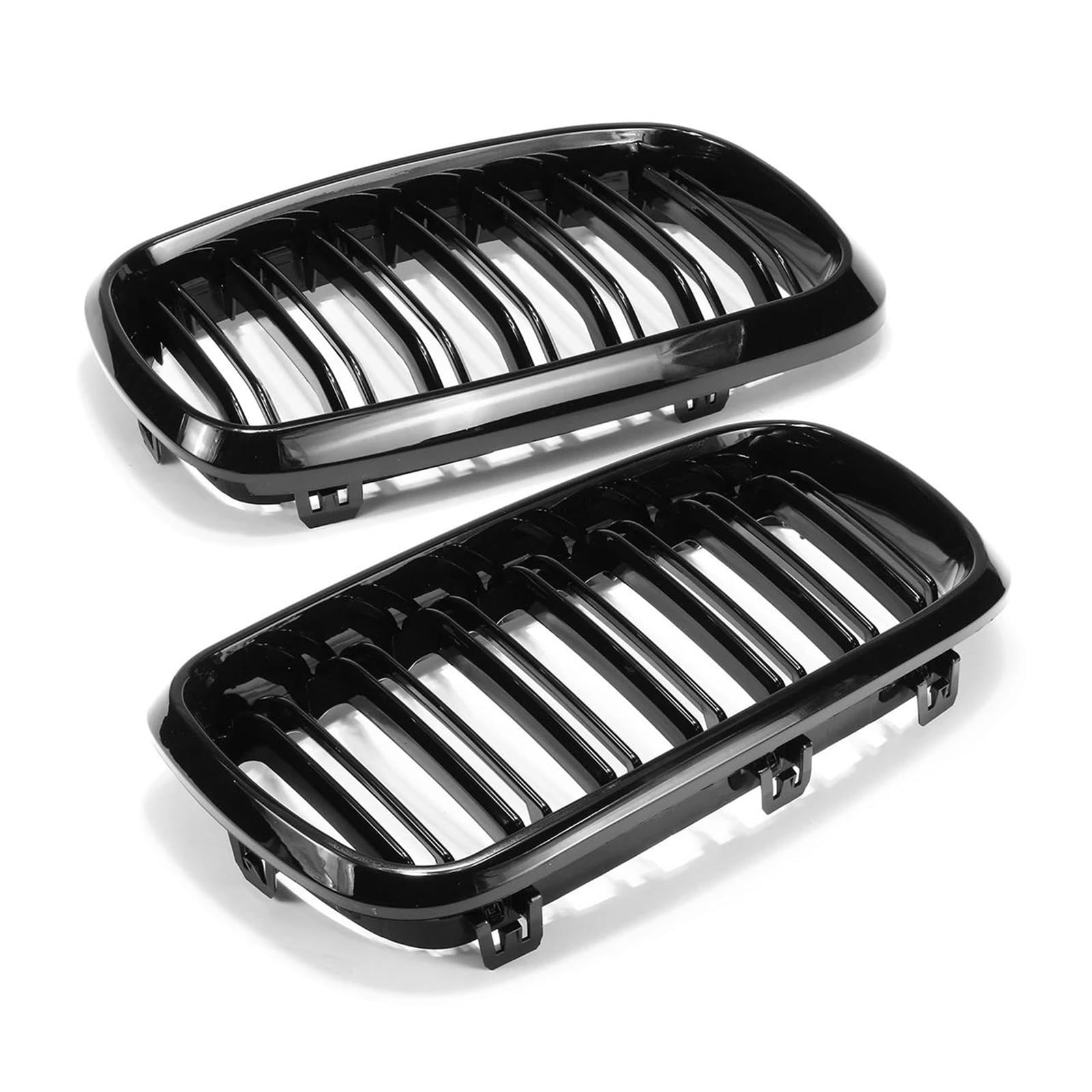 Auto Frontgrill Auto Kühlergrill 1 Paar Frontstoßstange Doppel 2 Lamellen Nierengitter Für F15 F16 X5 X6 F85 F86 X5M X6M 2014 2015 2016 2017 Glänzend/Matt Schwarz von Wnfmjqe