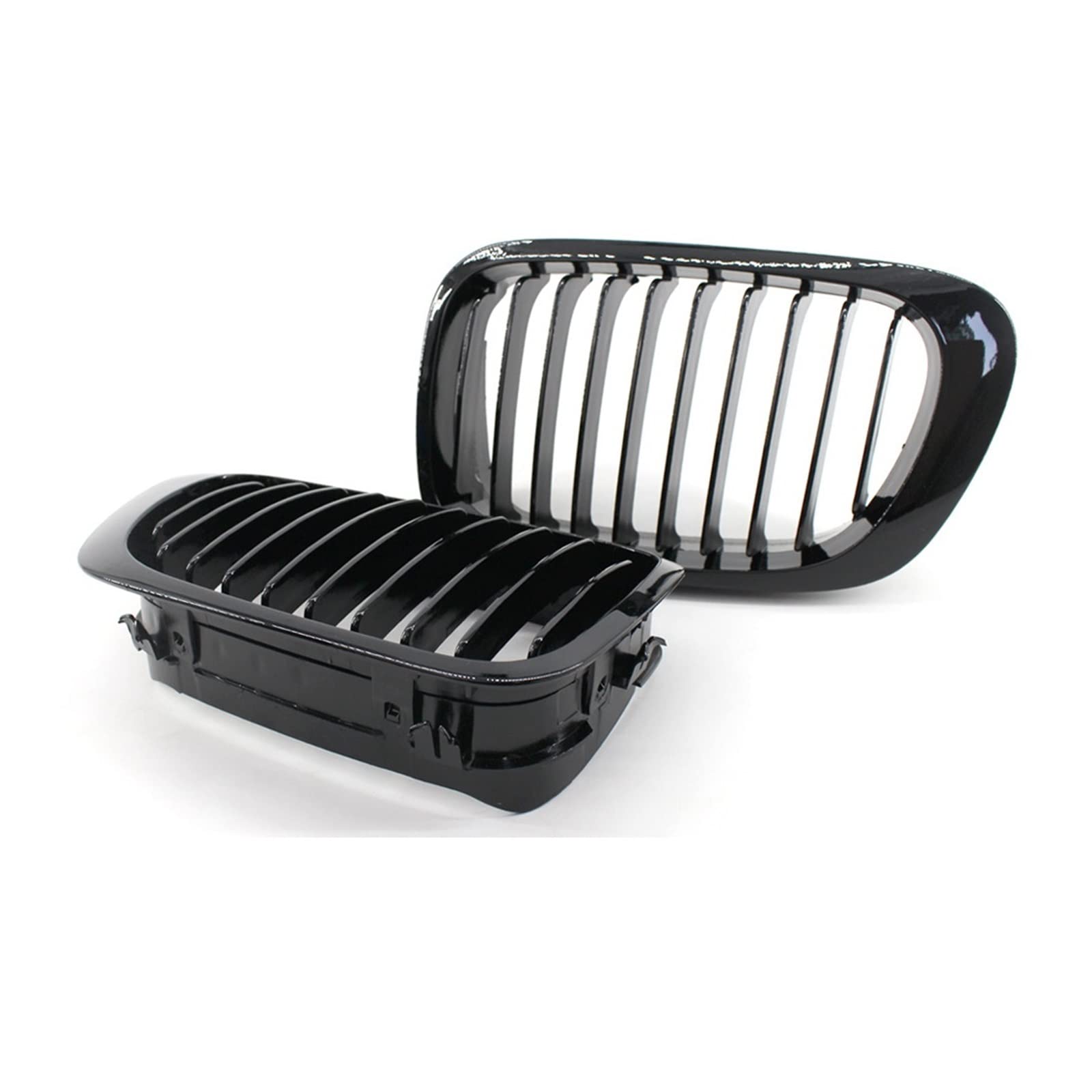 Auto Frontgrill Auto Kühlergrill 1 Paar Nierengrill Für Die Frontstoßstange 1 Lamellen-Renngrill Für 3er-Serie E46 2/4-türig 1998 1999 2000 2001 Schwarz Glänzend Auto-Styling(2 Door Gloss Black) von Wnfmjqe