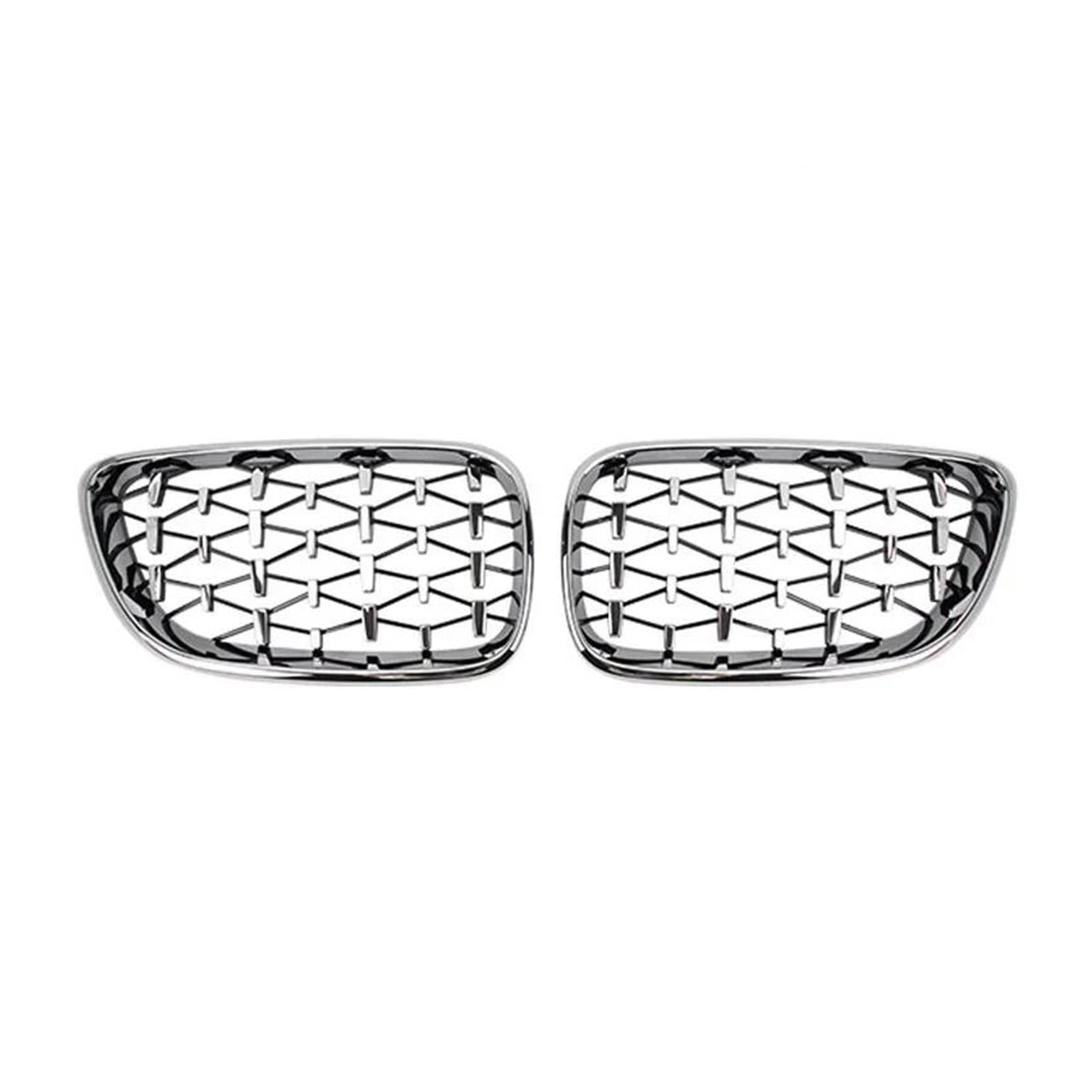 Auto Frontgrill Auto Kühlergrill Auto Niere Kühlergrill Racing Grill Grills Gitter Für 2 Serie F22 F23 F87 M2 2014-2015 2016 2017 2018 Diamant Zubehör(Silber) von Wnfmjqe