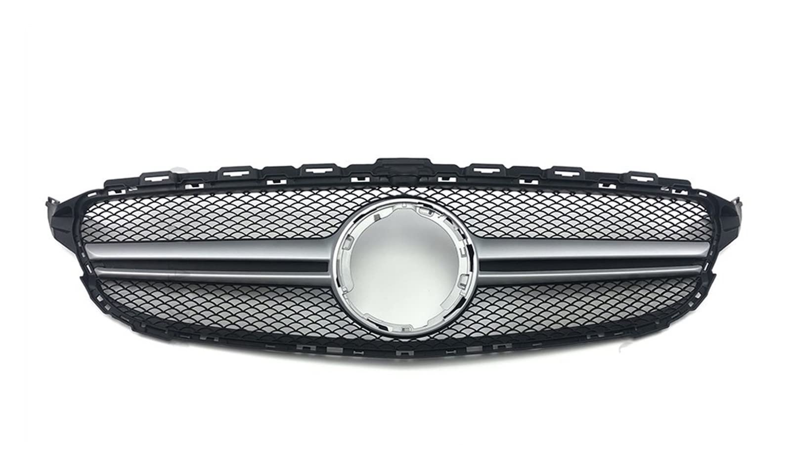 Auto Frontgrill Auto Kühlergrill Coupe-Frontgrill Für Benz W205 Grill C205 S205 C43 C 2014 2015 2016 2017 2018 2019 2020 2021 C250 C300 C200 C260 C180(19-21 Chrome Silvery-c) von Wnfmjqe