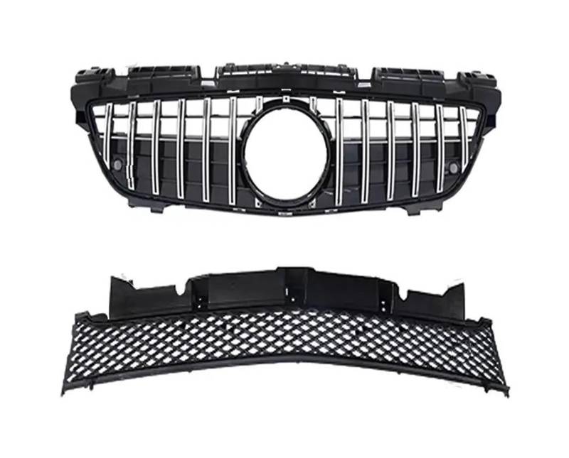 Auto Frontgrill Auto Kühlergrill Diamant GT Stil Fronthaube Kühlergrill Racing Stoßstange Grill Gitter Für Benz Für SLK R172 2011 2012 2013 2014 2015 Körper Kit Teil(Silvery) von Wnfmjqe