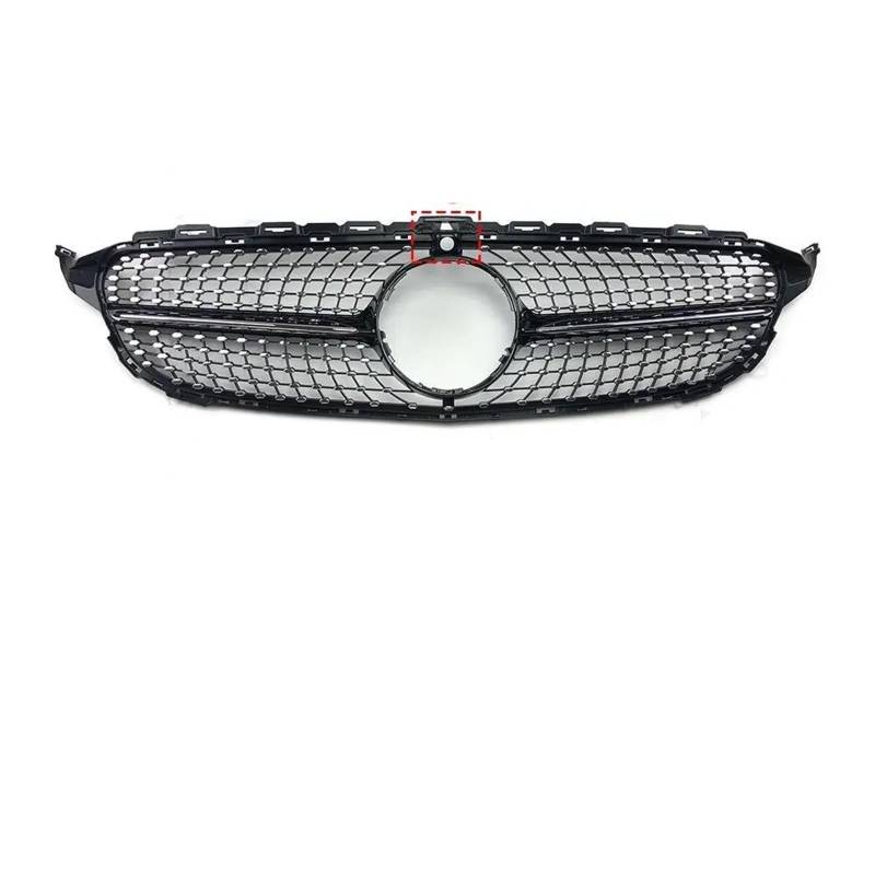 Auto Frontgrill Auto Kühlergrill Diamant Stil Frontgrill Grill Für Benz W205 S205 C205 C 2014-2015 2016 2017 2018 2019 2020 2021 C180 C200 C260 C250 C300 Haube Mesh(14-18 Black-Cam) von Wnfmjqe