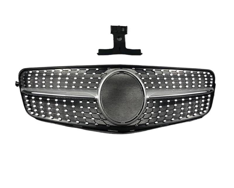 Auto Frontgrill Auto Kühlergrill Diamant Stil Gitter Front Grill Für Benz C Klasse W204 07 2008 2009 2010 2011 2012 2013 2014 C200 C180 C250 C300 C350(Chrome Silver) von Wnfmjqe