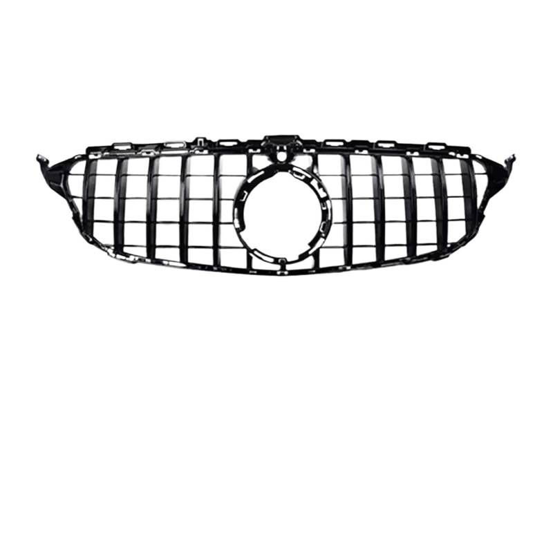 Auto Frontgrill Auto Kühlergrill Front Hood Grille Racing Stoßstange Grill Für Benz C Klasse W205 C63 Für AMG 2014-2015 2016 2017 2018 2019 2020 2021 Upgrade Mittleren Mesh Facelift(2014-2018 Black) von Wnfmjqe