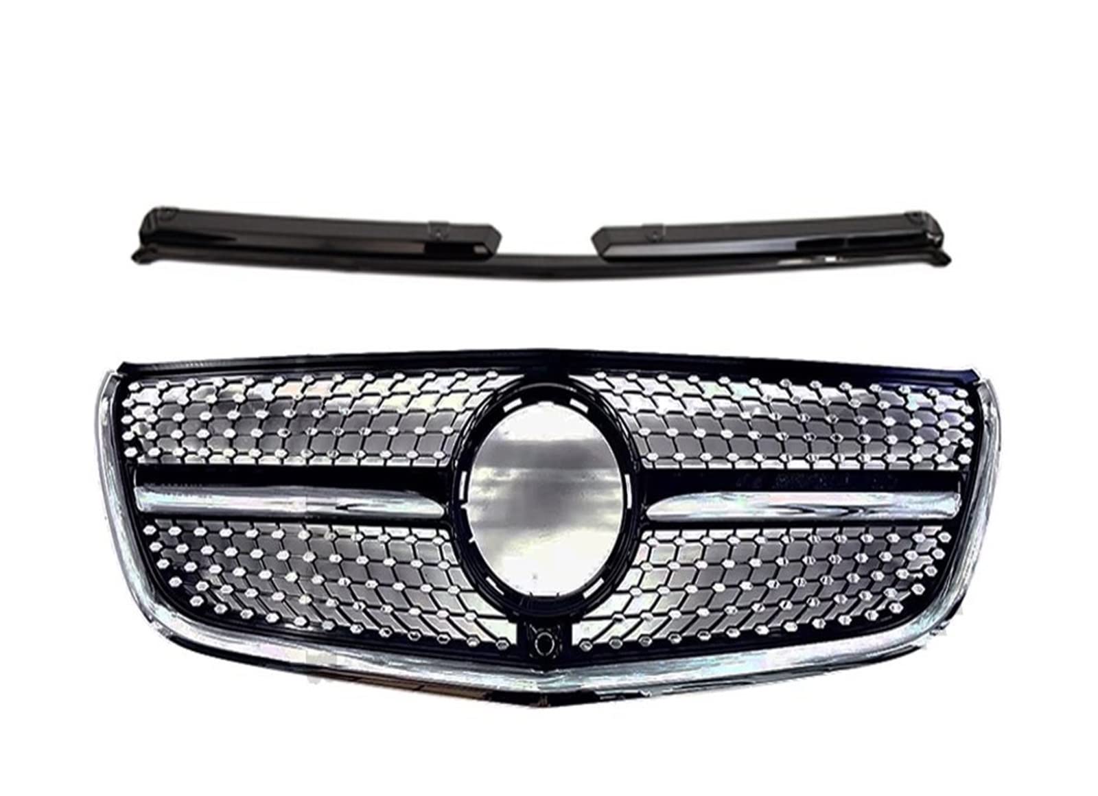 Auto Frontgrill Auto Kühlergrill Fronteinlass Stoßstangengrill Racing Grill GT Diamond Facelift Für W447 Für Benz Für Vito 2015 2016 2017 2018 2019 Frontgrill(Diamond Black) von Wnfmjqe