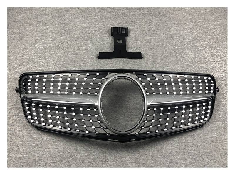 Auto Frontgrill Auto Kühlergrill Fronteinlassgitter Stoßstangengrill Für Benz W204 C204 S204 C43 C 2007-2009 2010 2011 2012 2013 2014 Für AMG Für GT Für R Diamond Style Grid Tuning(Diamond Silvery) von Wnfmjqe