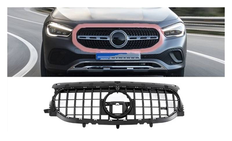 Auto Frontgrill Auto Kühlergrill Frontgrill Im GLA45-Stil Für GLA-Klasse H247 2020 2021 2022 2023 2024 Für GLA 180 Für GLA 200 Für GLA 220 Nicht Für GLA 45 Für AMG(Base Model - Black) von Wnfmjqe