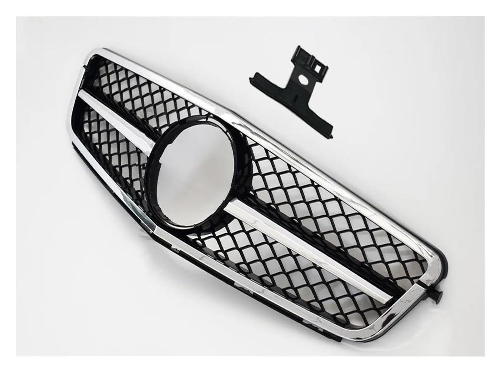 Auto Frontgrill Auto Kühlergrill Für AM-Stil Für Benz W204 C204 S204 C43 C 2007 2008 2009 2010 2011 2012 2013 2014 Für AMG Fronteinlassgrill Stoßstangengrill Zubehör(Full Silvery) von Wnfmjqe