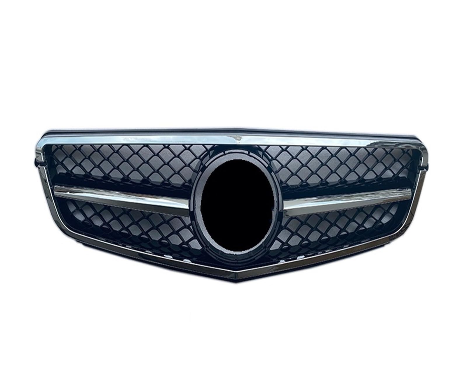 Auto Frontgrill Auto Kühlergrill Für Benz C-Klasse W204 C180 C200 C300 C350 2008 2009 2010 2011 2012 2013 2014 Für AMG C63 Style Racing Car Front Upper Grille Grill(Black Silver) von Wnfmjqe