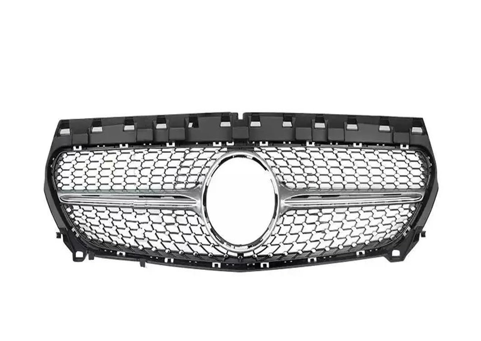 Auto Frontgrill Auto Kühlergrill Für Benz Für CLA C117 W117 220 260 180 200 2013 2014 2015 2016 2017 2018 2019 Für GT Diamond Middle Front Grille Stoßstangengrill(Diamond Silvery) von Wnfmjqe