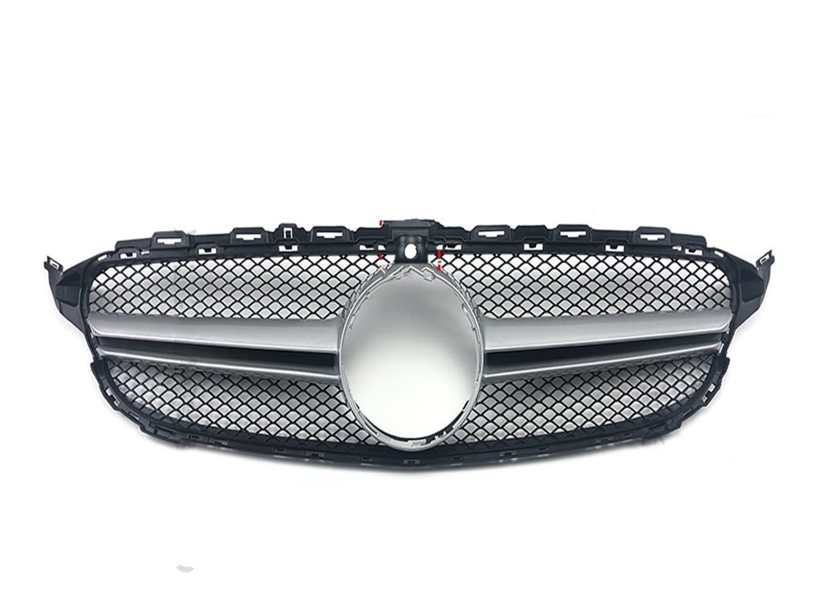 Auto Frontgrill Auto Kühlergrill Für Benz W205 C205 S205 C43 C 2014-2021 C200 C260 C180 C250 C300 Für Coupe Für AMG Tuning GT Diamant Front Stoßstangengrill Frontgrill(14-18Silver with Cam) von Wnfmjqe