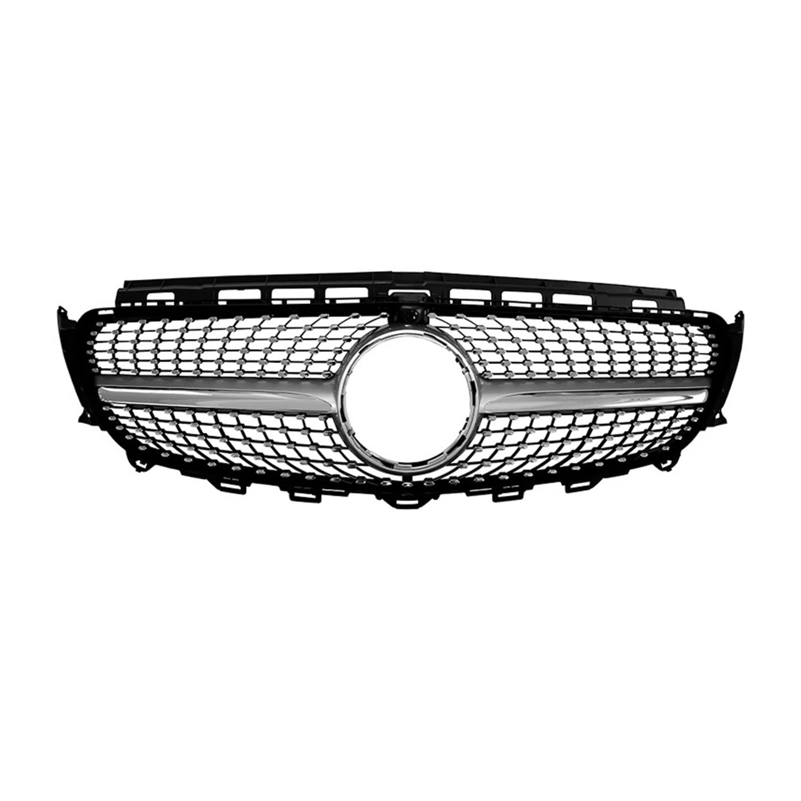 Auto Frontgrill Auto Kühlergrill Für W213 E43 E450 Frontstoßstange Racing Grill Für E Klasse 2016 E200 E300 E250 Ohne Center E320 E350 Diamanten Grille(Silber) von Wnfmjqe