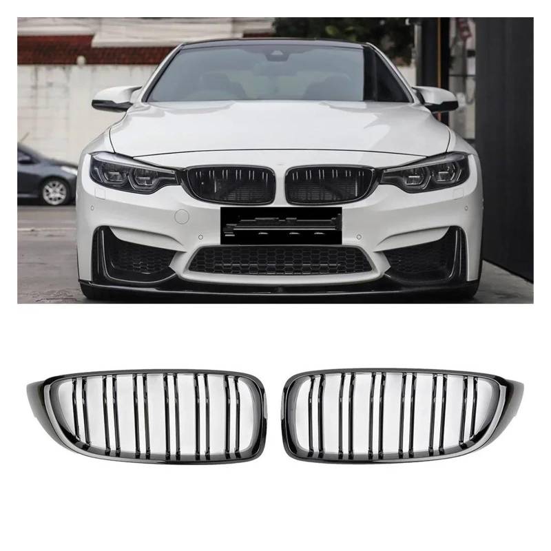 Auto Frontgrill Auto Kühlergrill Niere Kühlergrill Lamellen M4 Stil Grill Für F32 F33 F36 F80 F82 2013-2020 Für Cabriolet Für Coupe 425i 430i 440i 435i Glänzend Schwarz(Glossy Black) von Wnfmjqe