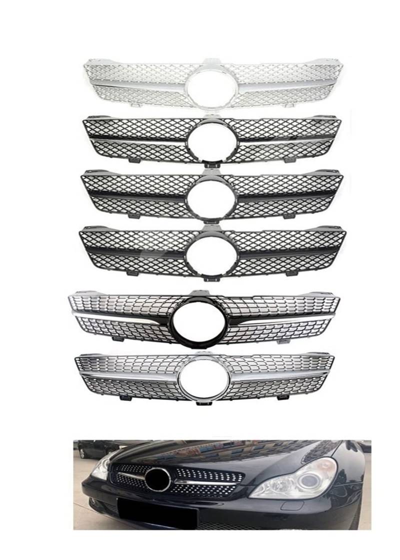 Auto Frontgrill Auto Kühlergrill Oberer Stoßstangengrill Kühlergrill Für Benz W219 Für CLS-Klasse 2008 2009 2010 Front-Racing-Facelift-Grill(C) von Wnfmjqe