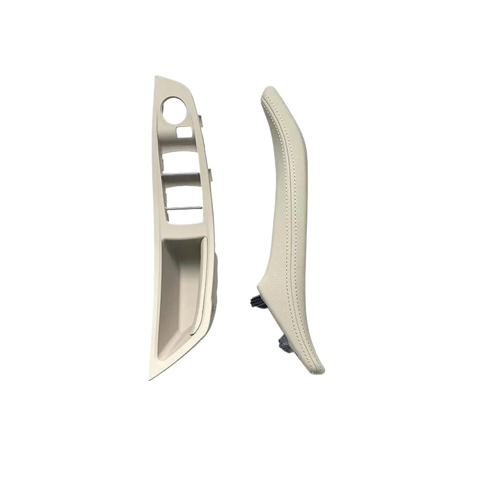 Auto-Innentürgriff Auto Innen Leder Innentür Griff Panel Pull Trim Abdeckung 5 Series Für F10 Für F11 Für F18 Autoinnenraumtürgriff(LHD Front Oyster) von Wnfmjqe