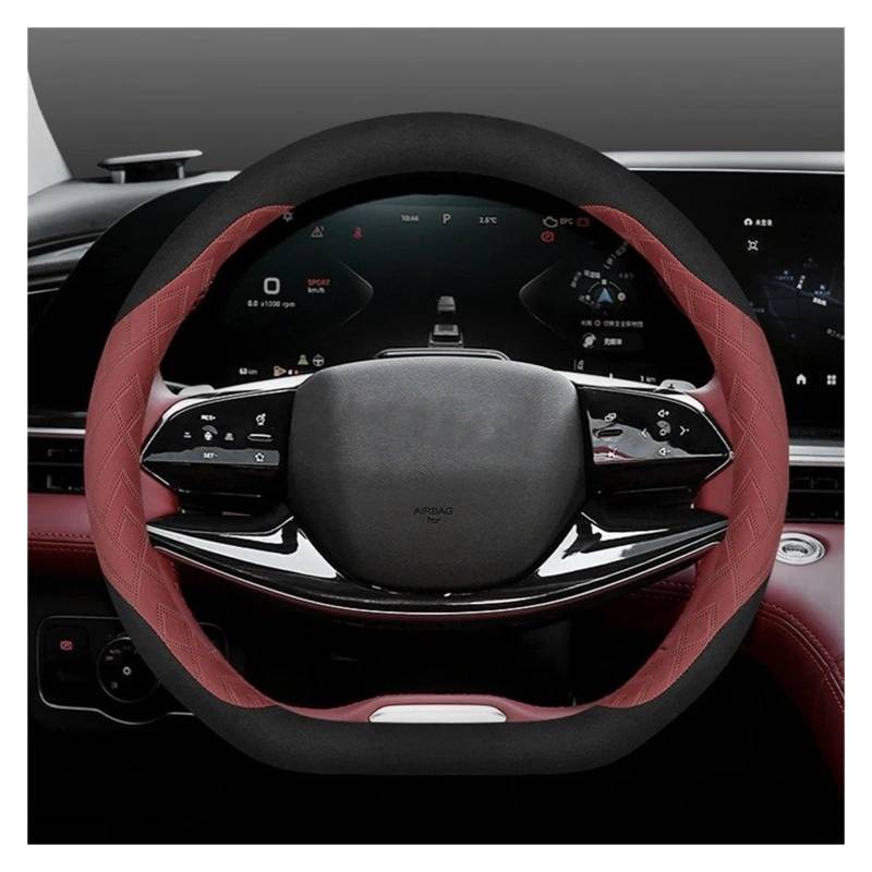 Auto-Innentürgriff Auto Lenkrad Abdeckung Wrap Für Exeed Für Yaoguang Für LX Für RX Für TXL Für VX Für TX D Typ Lenkrad Halter Autoinnenraumtürgriff(Black red) von Wnfmjqe