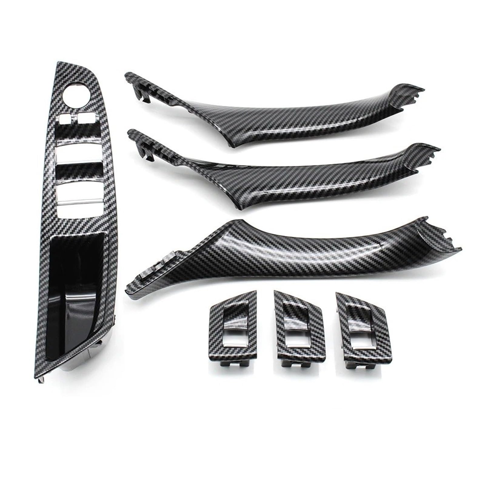 Auto-Innentürgriff Links Stick LHD Beige Schwarz Carbon Faser Auto Innen Tür Griff Pull Set Für 5 Series Für F10 Für F18 523 525 528 Autoinnenraumtürgriff(Model A Carbonfiber) von Wnfmjqe