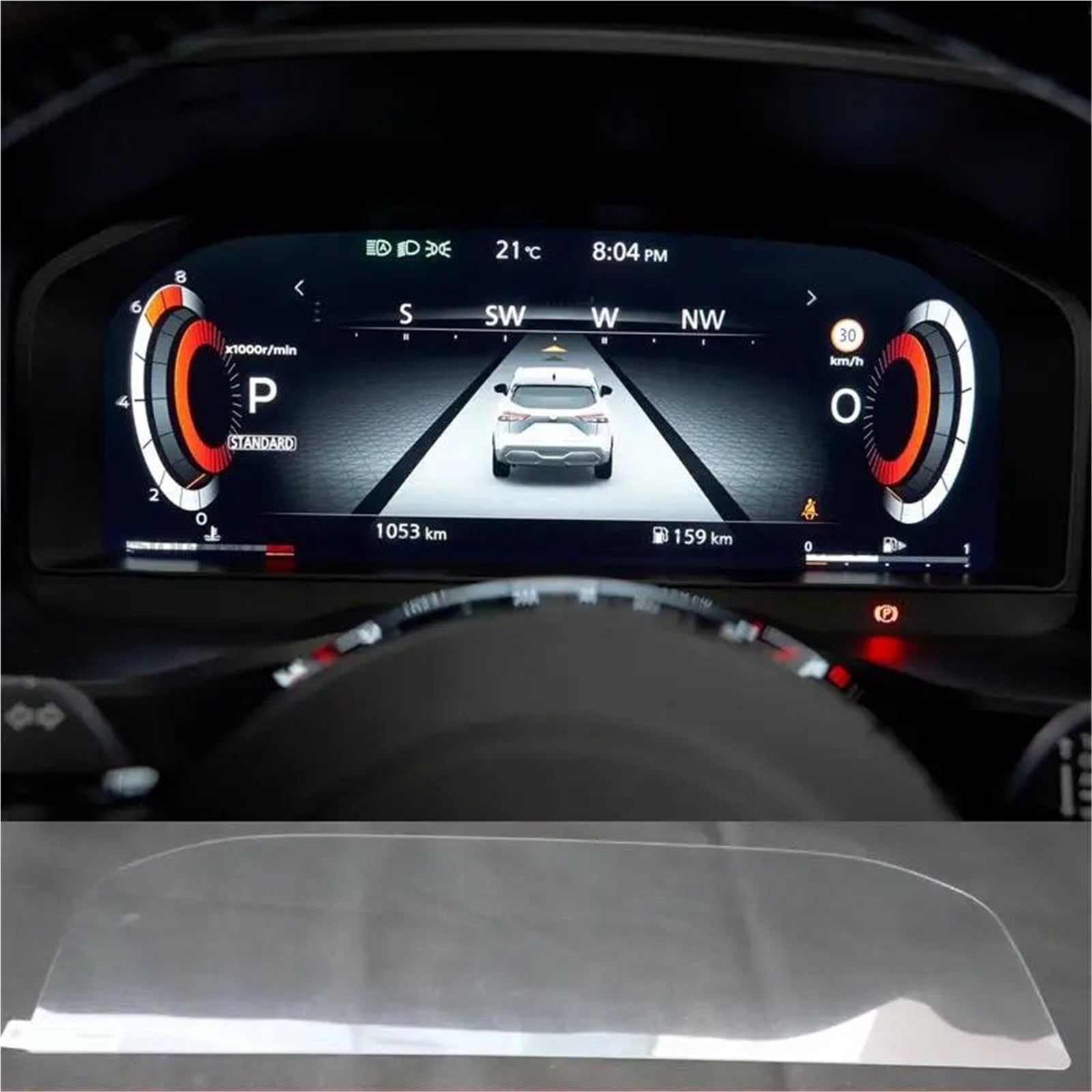 Displayschutzfolie Autoschutz Aus Gehärtetem Glas Für Nissan Für Qashqai J12 III Für E-Power 2023, 12,3 Zoll Auto-GPS-Navigationsradio-Bildschirm Navigation Displayschutz(for Instrument) von Wnfmjqe