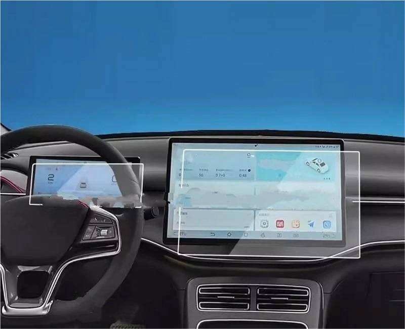 Displayschutzfolie Displayschutzfolie Aus Gehärtetem Glas Für BYD Für King Für BYD Für Chazor 2022 2023 2024, Auto-GPS-Navigation Und Instrument Navigation Displayschutz(12.8 inch 1set) von Wnfmjqe