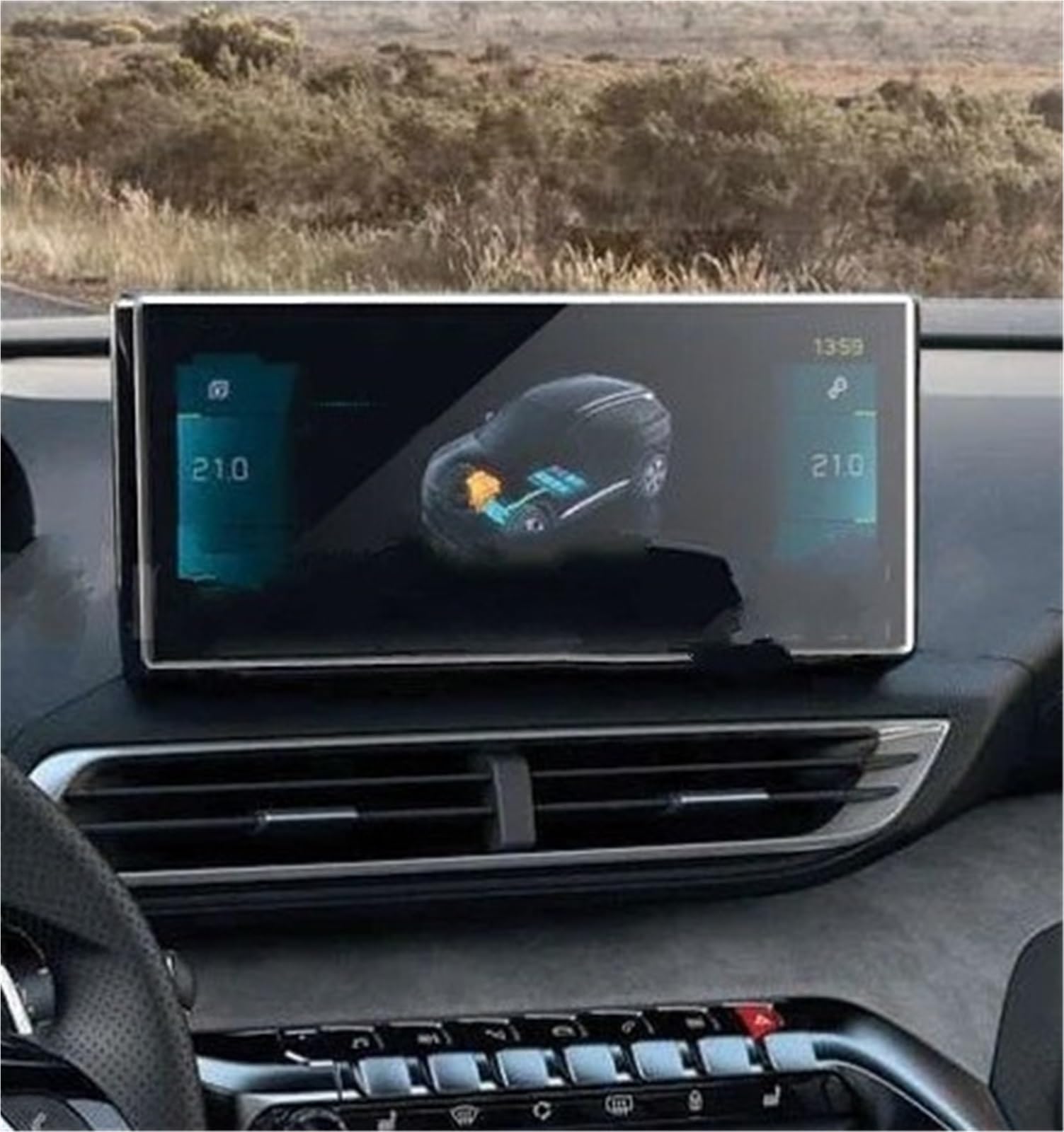 Displayschutzfolie Displayschutzfolie Aus Gehärtetem Glas Für Peugeot 3008 2021, Autoradio, GPS-Navigation, Innenausstattung Navigation Displayschutz von Wnfmjqe