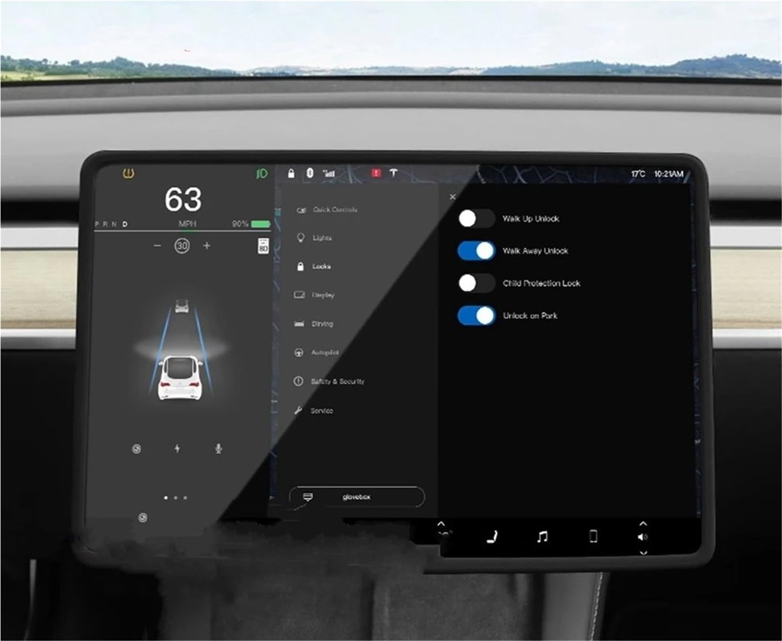 Displayschutzfolie Displayschutzfolie Silikonrahmen Displayrand Karosserieabdeckung Zentralsteuerung Zubehör Für Tesla Für Modell 3 Y 2024 2023 2022 Navigation Displayschutz(Schwarz) von Wnfmjqe