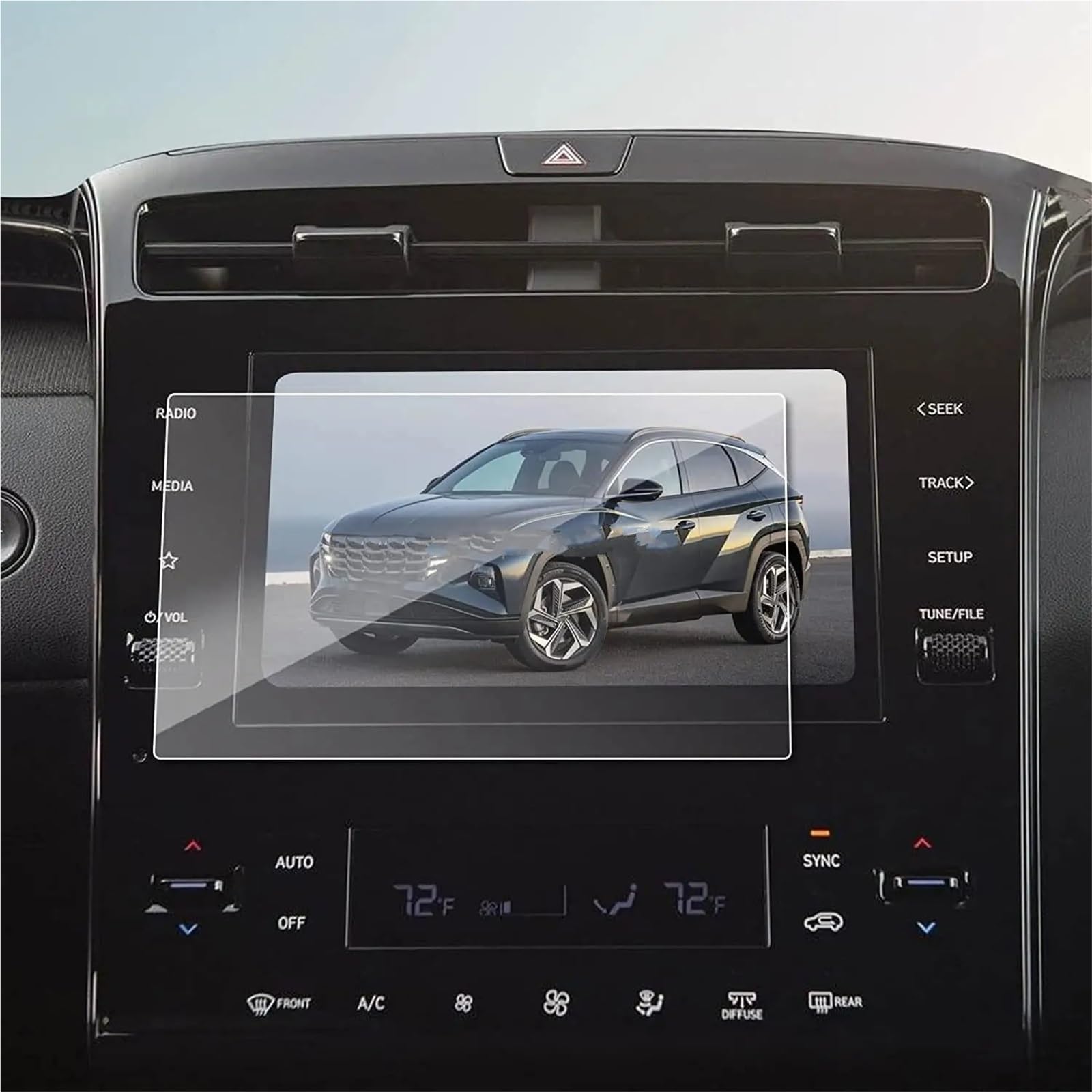 Displayschutzfolie Für Hyundai Für Tucson NX4 2022 2023 GPS LCD Touch Navigation Display Gehärtetem Glas Screen Protector Film 8 Zoll Navigation Displayschutz von Wnfmjqe