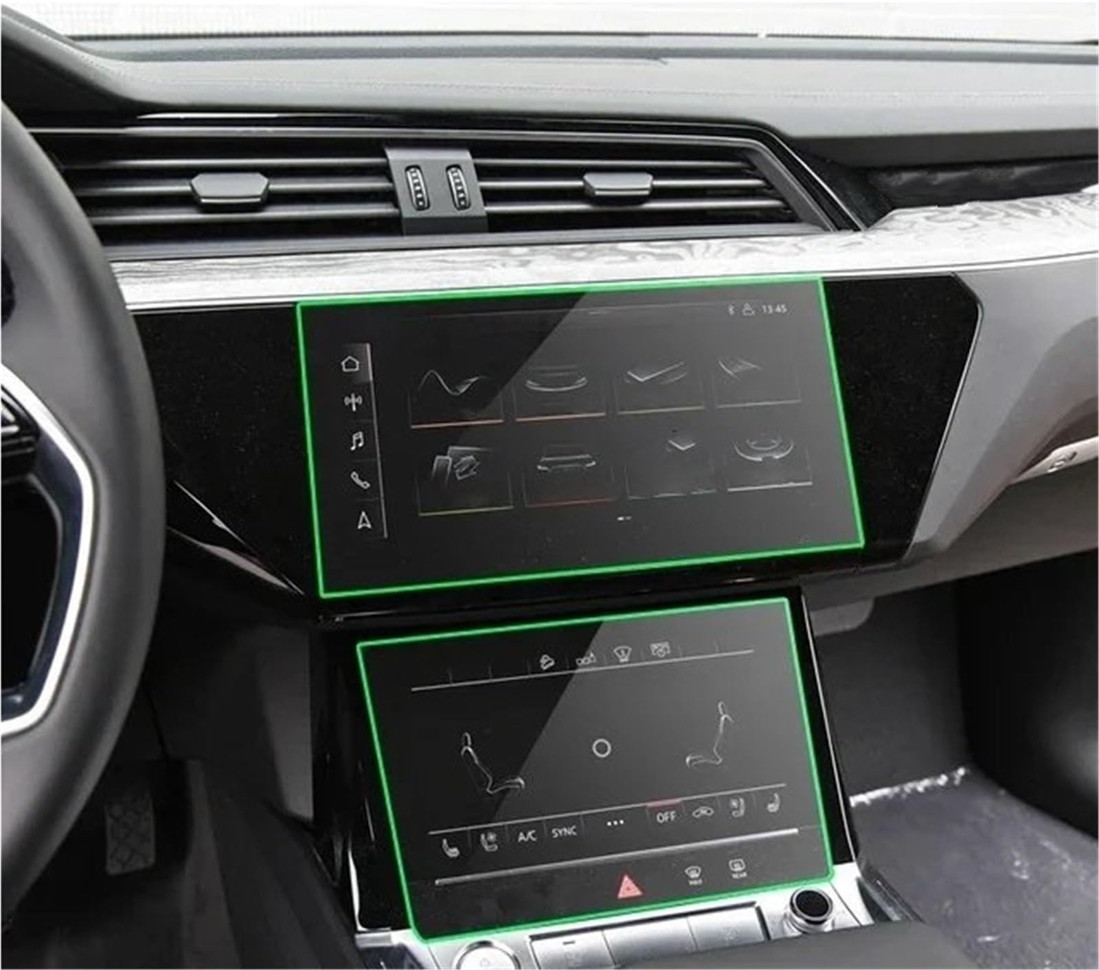 Displayschutzfolie Gehärtetes Glas Autozubehör LCD-Bildschirm Schutzfolie Auto GPS Navigation Armaturenbrett Schutz Für E-tron 2018 2019 2020 2021 Navigation Displayschutz(Navigation) von Wnfmjqe